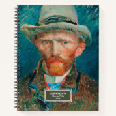 Vincent van Gogh Self Portrait 1887 Fine Art Notitieboek (Voorkant)