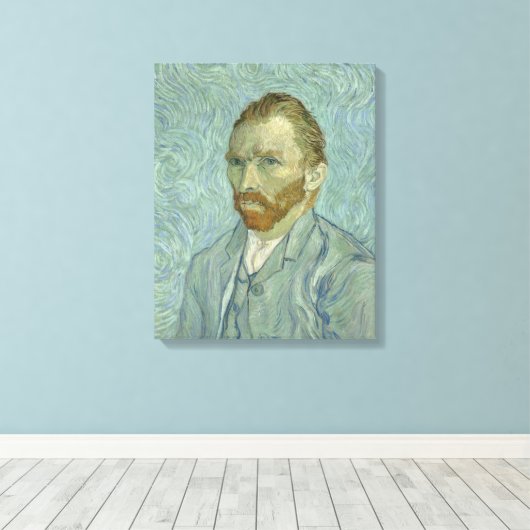 Vincent Van Gogh Self-Portrait 1889 Canvas Afdruk (Insitu (Houten vloer))