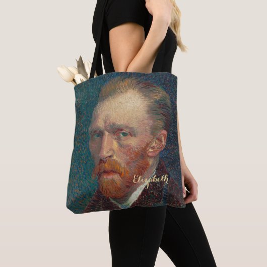 Vincent Van Gogh Self Portrait Art Monogrammed Tote Bag (Dichtbij)