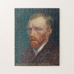 Vincent van Gogh Self-Portrait Art Painting Family Legpuzzel<br><div class="desc">Custom, personalized, family kids art lovers 250 pieces jigsaw puzzle, featuring an intricate detailed colorful self-portrait vintage painting oil on artist's board, by Vincent van Gogh, and your note / greetings in an elegant gold typography script. Made of sturdy cardboard and mounted on chipboard, your puzzle arrives in custom cardboard...</div>