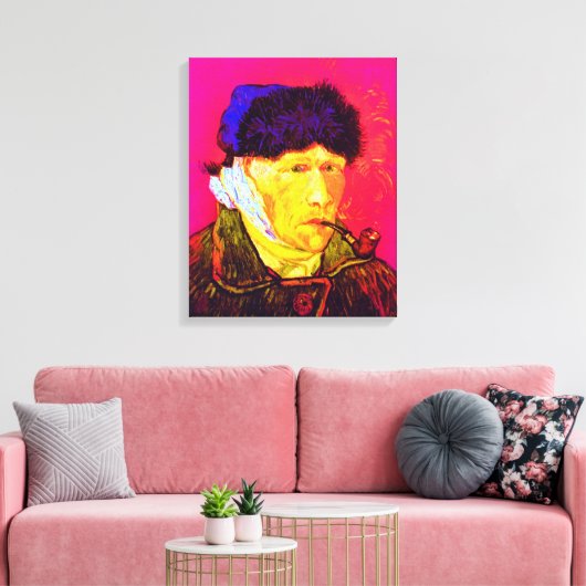 Vincent Van Gogh - Self Portrait Bandage Pop Art Canvas Afdruk (Insitu (Woonkamer))