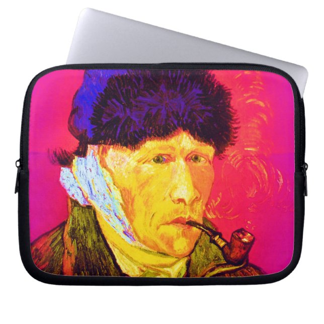 Vincent Van Gogh - Self Portrait Bandage Pop Art Laptop Sleeve (Voorkant)