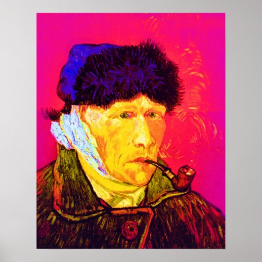 Vincent Van Gogh - Self Portrait Bandage Pop Art Poster (Voorkant)