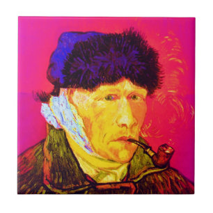 Vincent Van Gogh - Self Portrait Bandage Pop Art Tegeltje