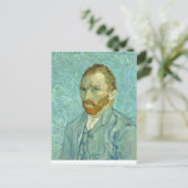 Vincent Van Gogh Self Portrait Blue Background Briefkaart (Staand voorkant)