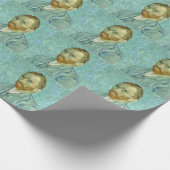 Vincent Van Gogh Self Portrait Blue Background Cadeaupapier (Hoek)