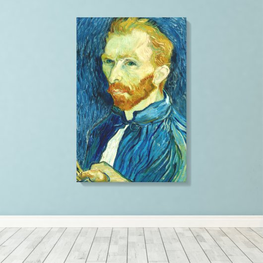 Vincent van Gogh Self-Portrait Canvas Print (Insitu (Houten vloer))