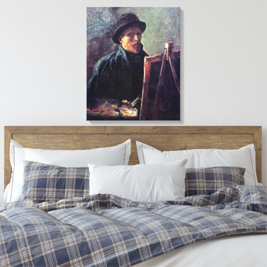 Vincent Van Gogh - Self Portrait Dark Felt Pet Canvas Afdruk (Insitu (Slaapkamer))