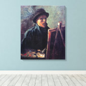 Vincent Van Gogh - Self Portrait Dark Felt Pet Canvas Afdruk (Insitu (Houten vloer))