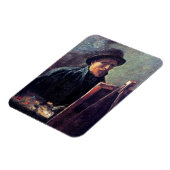 Vincent Van Gogh - Self Portrait Dark Felt Pet Magneet (Linkerzijde)