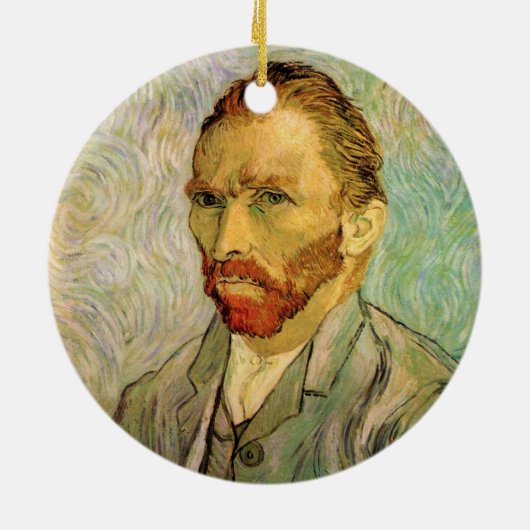 Vincent van Gogh Self Portrait,  Fine Art Keramisch Ornament (Achterkant)