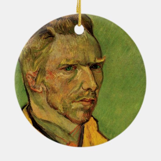 Vincent van Gogh Self Portrait,  Fine Art Keramisch Ornament (Achterkant)