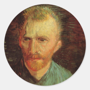 Vincent van Gogh Self Portrait,  Fine Art Ronde Sticker