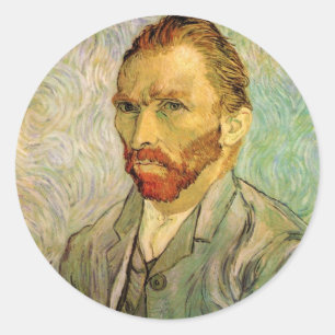 Vincent van Gogh Self Portrait,  Fine Art Ronde Sticker