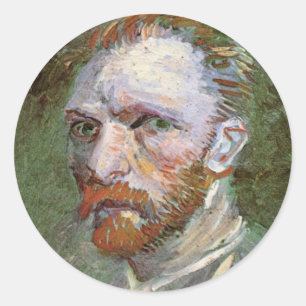 Vincent van Gogh Self Portrait,  Fine Art Ronde Sticker