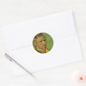 Vincent van Gogh Self Portrait,  Fine Art Ronde Sticker (Envelop)