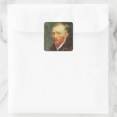 Vincent van Gogh Self Portrait,  Fine Art Vierkante Sticker (Tas)