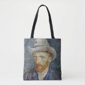 Vincent Van Gogh Self Portrait Grey Felt Pet Art Tote Bag (Voorkant)