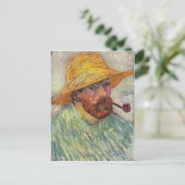 Vincent Van Gogh Self Portrait Pipe Briefkaart (Staand voorkant)