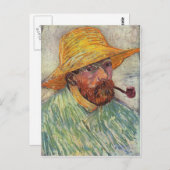 Vincent Van Gogh Self Portrait Pipe Briefkaart (Voorkant / Achterkant)