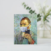Vincent Van Gogh Self Portrait Selfie met masker Briefkaart (Staand voorkant)