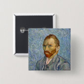 Vincent Van Gogh - Self-Portrait Vierkante Button 5,1 Cm (Voorkant /achterkant)