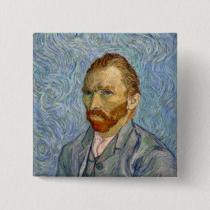 Vincent Van Gogh - Self-Portrait Vierkante Button 5,1 Cm