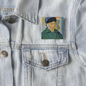 Vincent Van Gogh - Self Portrait Vierkante Button 5,1 Cm (In situ)