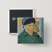 Vincent Van Gogh - Self Portrait Vierkante Button 5,1 Cm (Voorkant /achterkant)