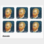 Vincent Van Gogh - Self-Portrait Vierkante Sticker (Vel)