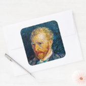 Vincent Van Gogh - Self-Portrait Vierkante Sticker (Envelop)