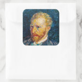 Vincent Van Gogh - Self-Portrait Vierkante Sticker (Tas)