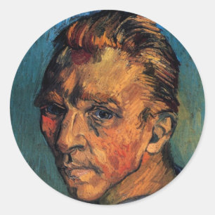 Vincent van Gogh Self Portrait zonder baard Ronde Sticker
