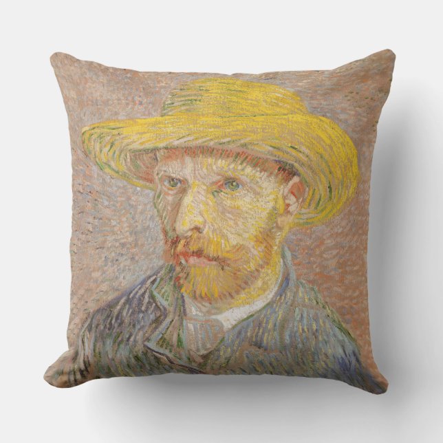 Vincent Van Gogh Self Portret impressionist verf Buitenkussen (Voorkant)
