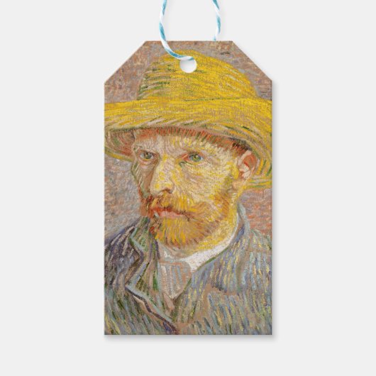 Vincent Van Gogh Self Portret impressionist verf Cadeaulabel (Voorkant)