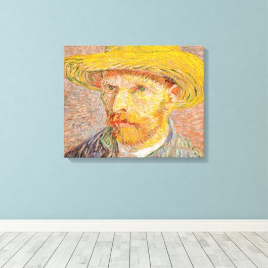 Vincent Van Gogh Self Portret impressionist verf Canvas Afdruk (Insitu (Houten vloer))
