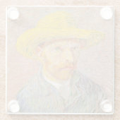 Vincent Van Gogh Self Portret impressionist verf Glazen Onderzetter (Achterkant)