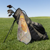 Vincent Van Gogh Self Portret impressionist verf Golfhanddoek (Groen)