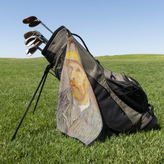Vincent Van Gogh Self Portret impressionist verf Golfhanddoek (Groen)