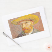 Vincent Van Gogh Self Portret impressionist verf Rechthoekige Sticker (Envelop)