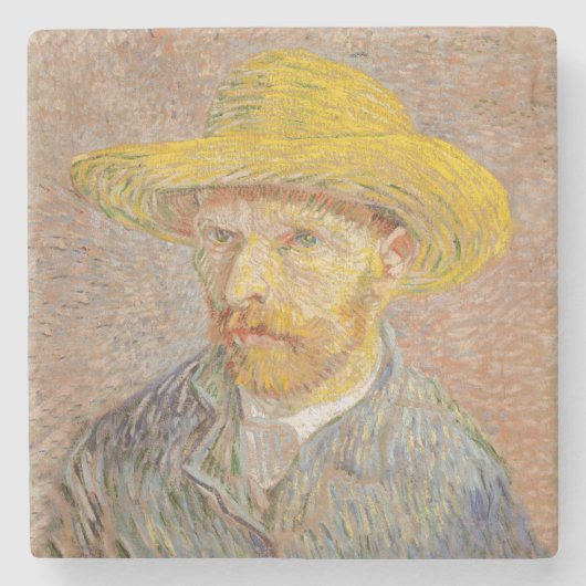 Vincent Van Gogh Self Portret impressionist verf Stenen Onderzetter (Voorkant)