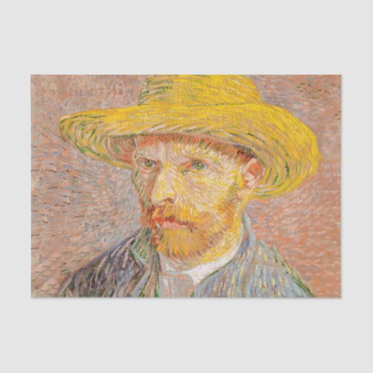Vincent Van Gogh Self Portret impressionist verf Tissuepapier (Voorkant)