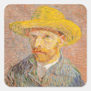 Vincent Van Gogh Self Portret impressionist verf Vierkante Sticker
