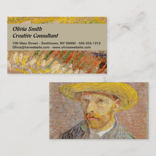 Vincent Van Gogh Self Portret impressionist verf Visitekaartje (Voorkant / Achterkant)