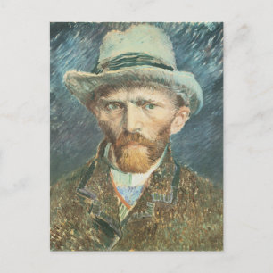 Vincent Van Gogh Self Portret met grijs vilt Pet Briefkaart