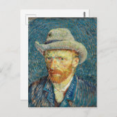 Vincent Van Gogh Self Portret met grijs vilt Pet Briefkaart (Voorkant / Achterkant)