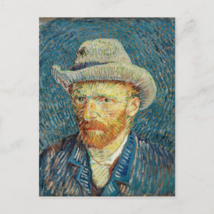 Vincent Van Gogh Self Portret met grijs vilt Pet Briefkaart