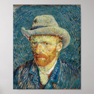 Vincent Van Gogh Self Portret met grijs vilt Pet Poster
