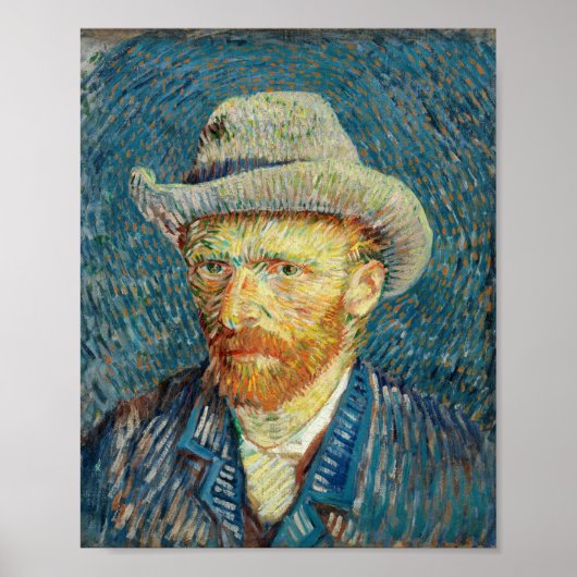 Vincent Van Gogh Self Portret met grijs vilt Pet Poster (Voorkant)