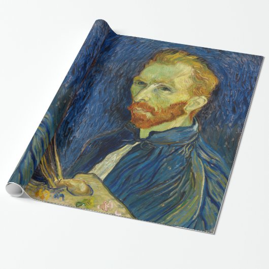 Vincent Van Gogh Self Portret met palet Cadeaupapier (Uitgerold)